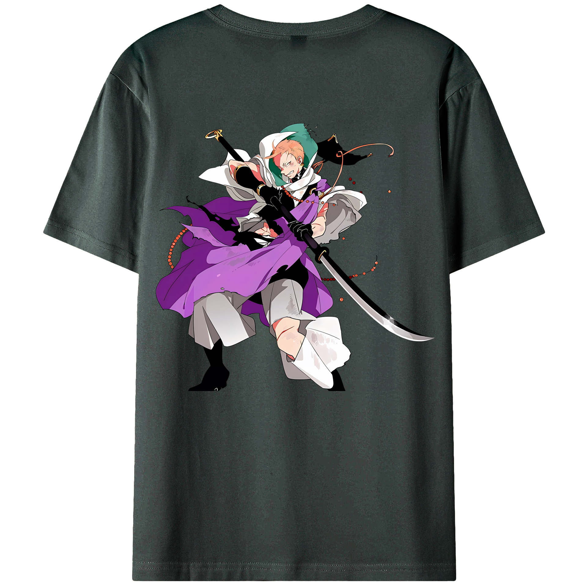 （画像用） 刀剣乱舞 Touken Ranbu 綿100％ メンズ半袖Tシャツ（バックプリント） 通気性